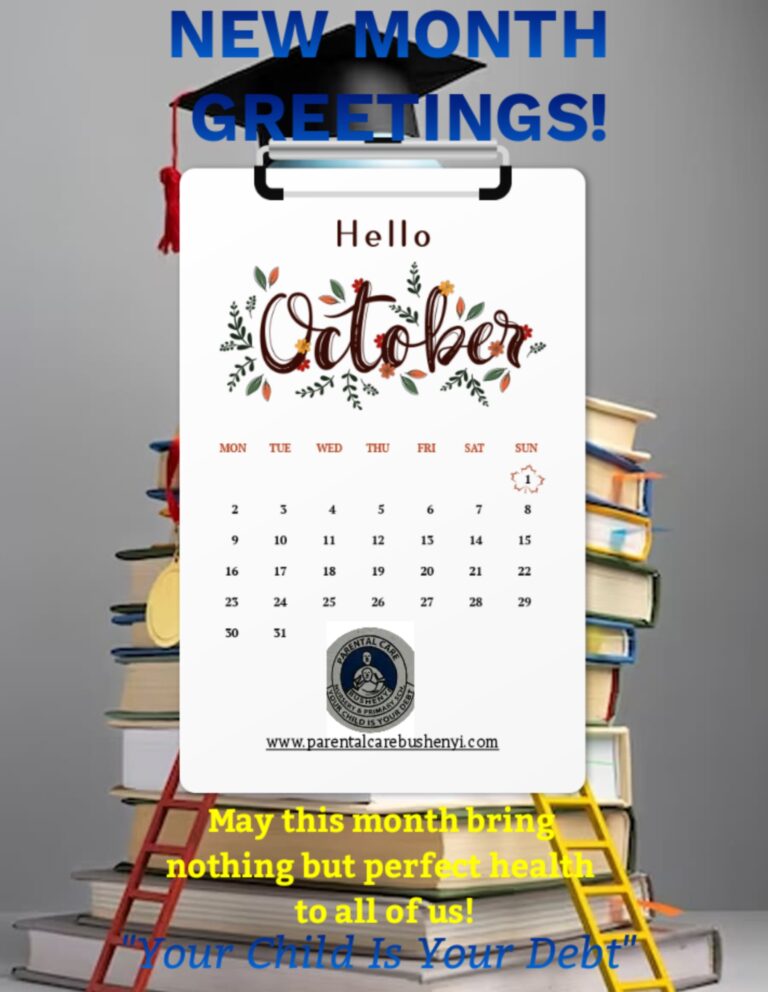 Perfect health wishes to all of us from Parental Care Primary School Bushenyi